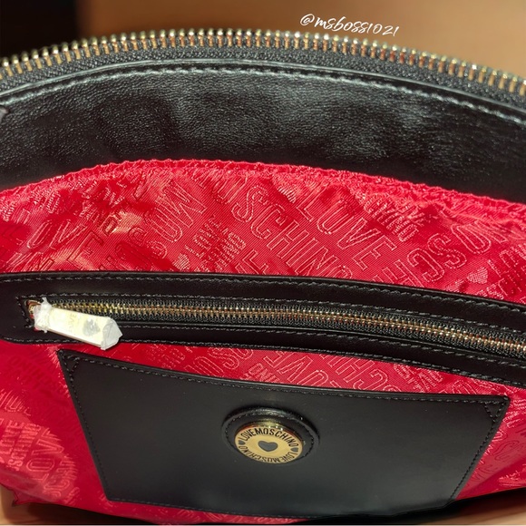 Love Moschino Studded Quilted Leather Shoulder Bag + Wallet in Black/Gold NWT - Picture 8 of 14